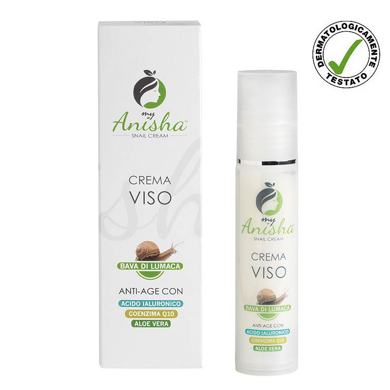 MyAnisha snail face cream with Coenzyme Q10, Hyaluronic Acid and Aloe Vera