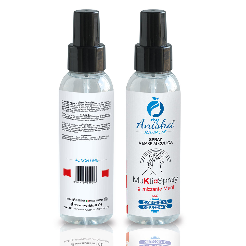 Igienizzante Mani MuKti Spray a base Alcolica 100ml – MyAnisha ® Cosmetics